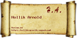 Hollik Arnold névjegykártya